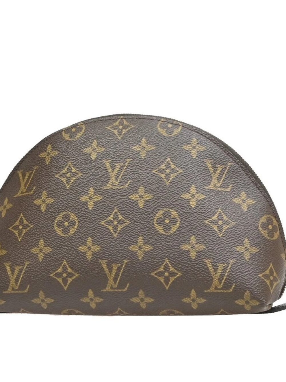 LOUIS VUITTON Trousse Demi Ronde Pouch Monogram Leather Brown M47520 30MA927